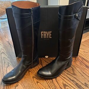 NEW IN BOX Frye Boots, Molly Button Tall, Black, Size 8.5,